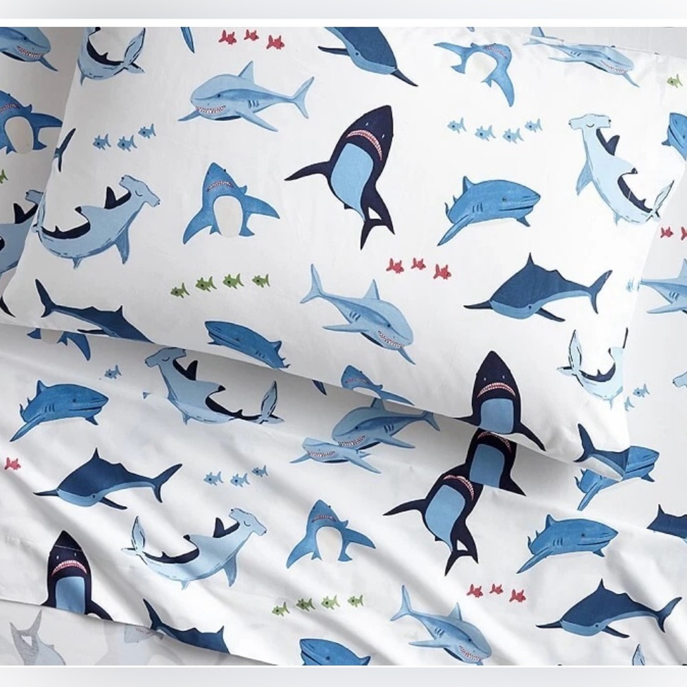 Pottery Barn Kids Twin Shark Print Bedding Set